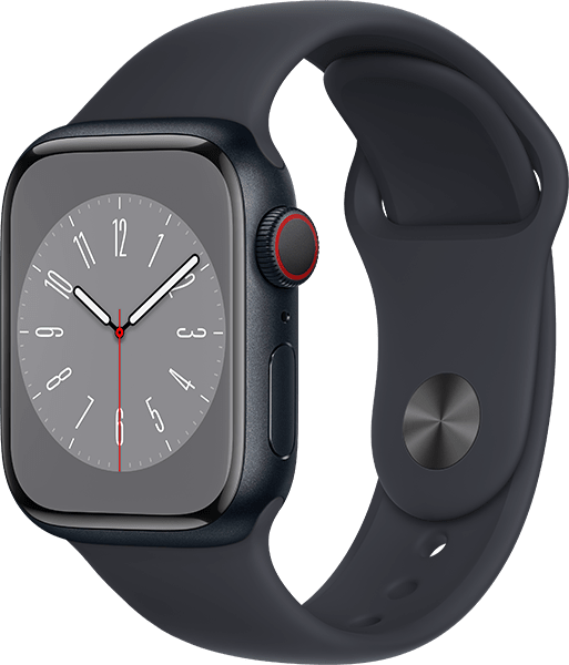 Apple Watch Series 8 (41mm) in Midnight Alum -- Midnight Band - S